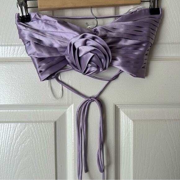 Shareen Collections Lilac Satin Maxi Skirt and Crop Top Set size 8 - Picture 3 of 13